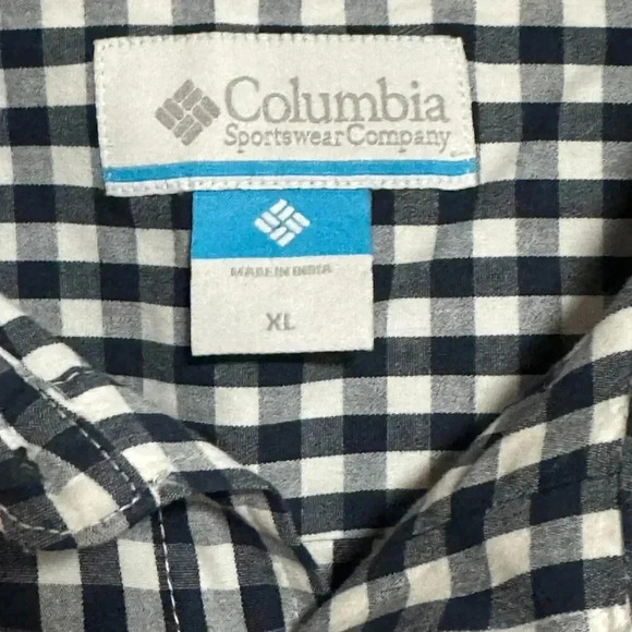 COLUMBIA Men’s Rapid Rivers™ II Long Sleeve Navy Gingham Button Up Size XL - Picture 3 of 5